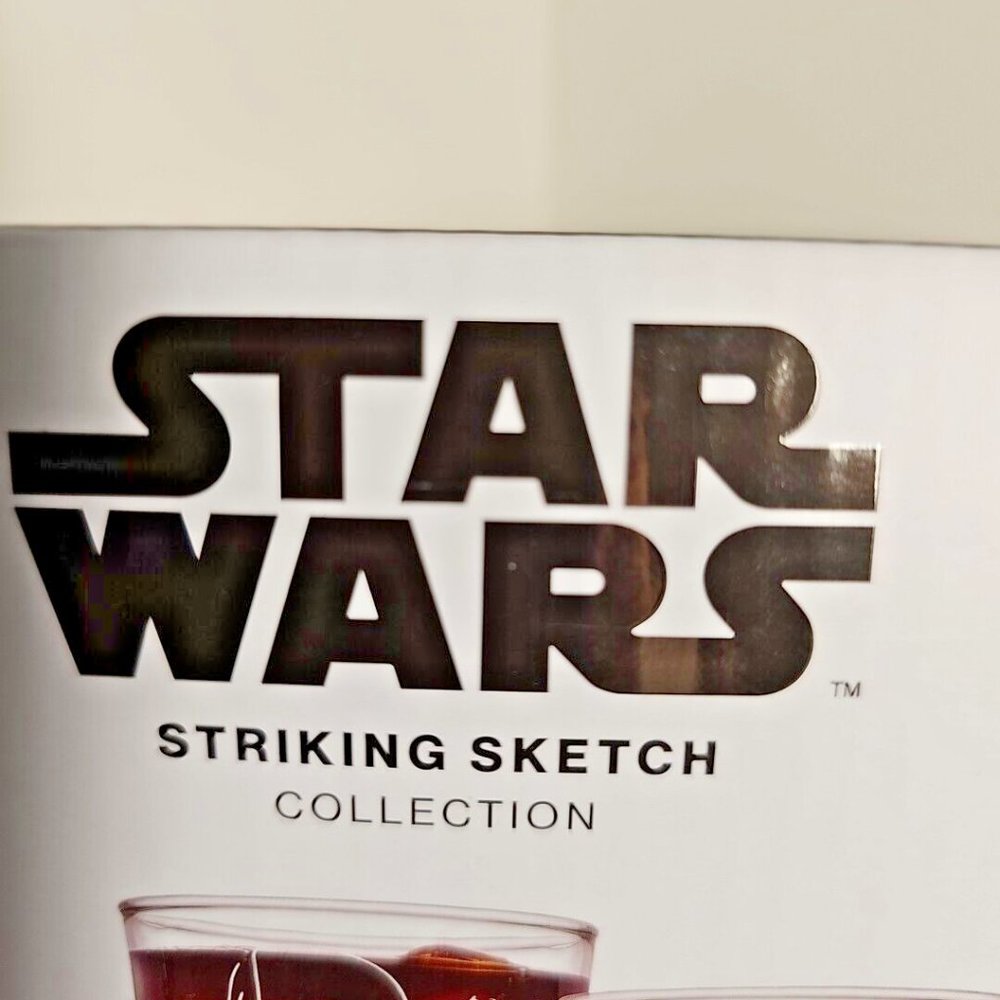 Disney Star Wars Striking Sketch Collection Limited Edition Drinking Glasses 4p - Picture 4 of 5